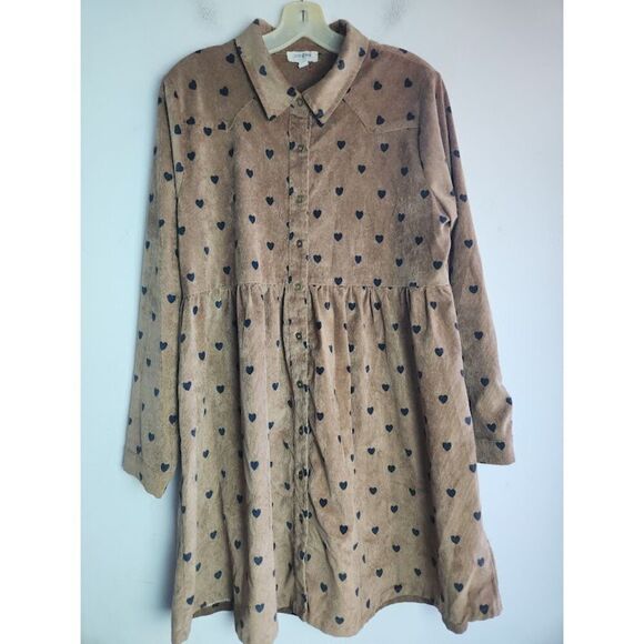 Umgee Dresses & Skirts - Umgee Brown Corduroy Dress Size Medium EUC